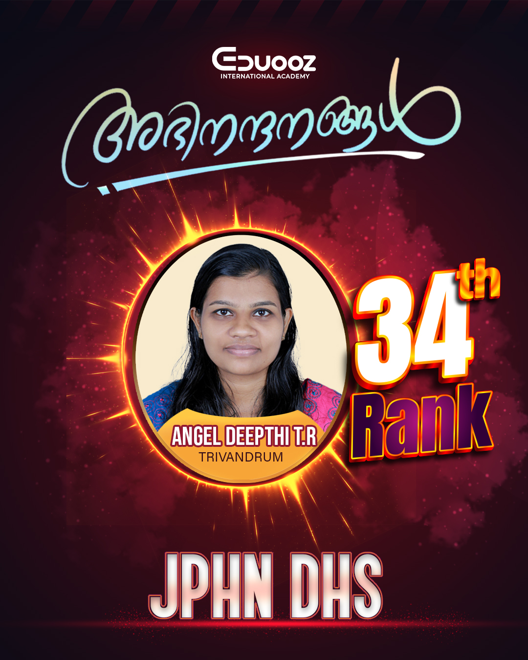 Rank holder portrait: 34 Angel Deepthi T.R JPHN DHS.jpg